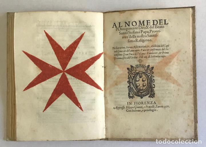 Libros antiguos: STATUTI, E CONSTITUTIONI DE LORDINE DE CAVALIERI DI SANTO STEFANO... - 1571 - Foto 9