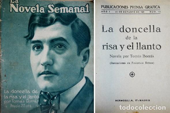 Libros antiguos: BORR&Aacute;S, Tom&aacute;s. La doncella de la risa y el llanto. Novela. 1921. - Foto 1