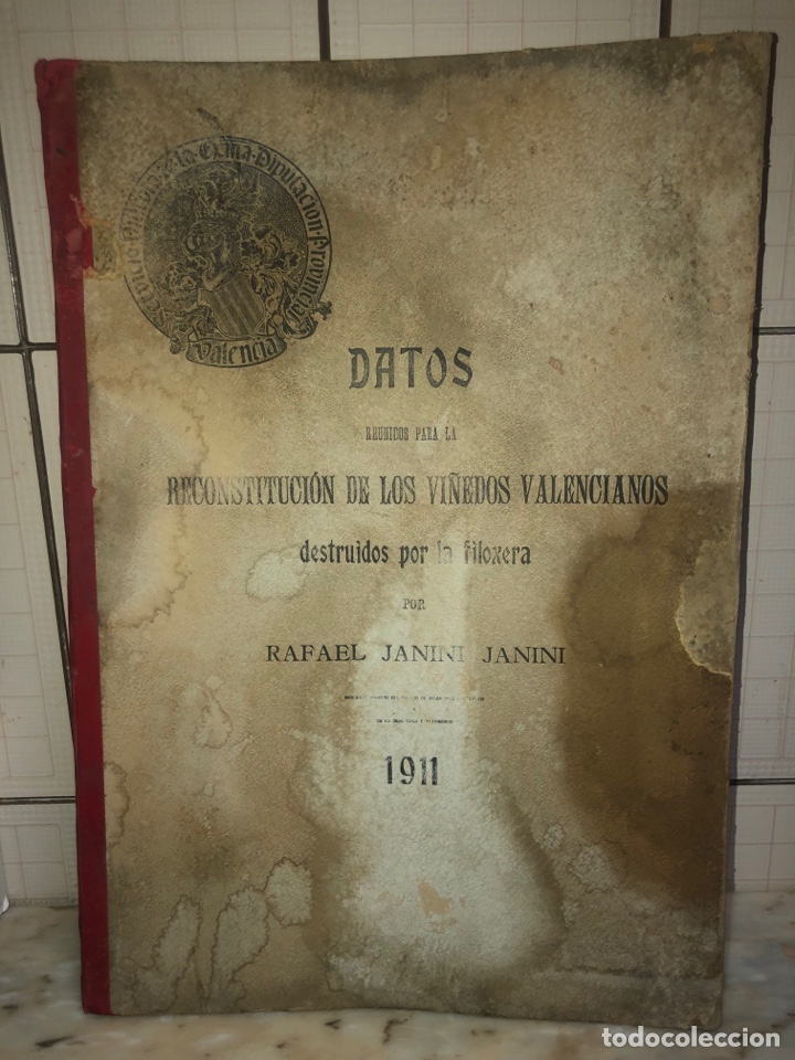 Livres anciens: DATOS REUNIDOS PARA LA RECONSTITUCI&Oacute;N DE LOS VI&Ntilde;EDOS VALENCIANOS DESTRUIDOS POR LA FILOXERA-1911.
