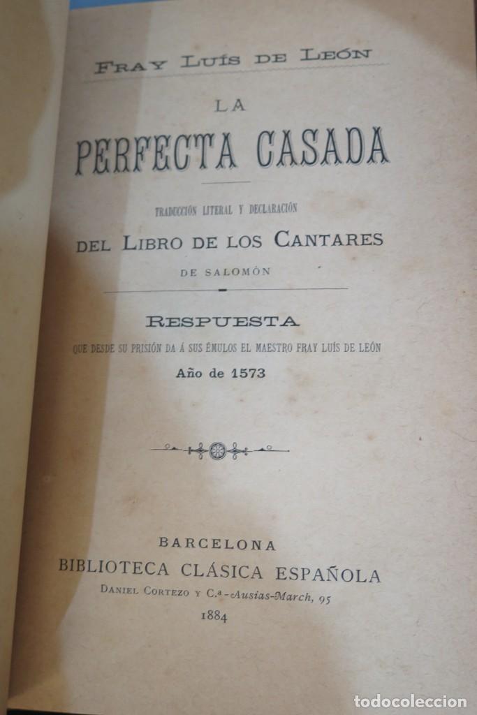 Libros antiguos: 1884.- LA PERFECTA CASADA. FR. LUIS DE LEON - Foto 2