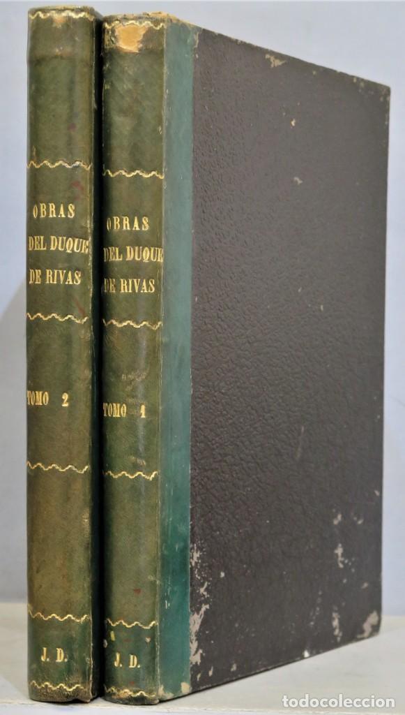 Libros antiguos: 1885.- OBRAS COMPLETAS DE DUQUE DE RIVAS. 2 TOMOS - Foto 1