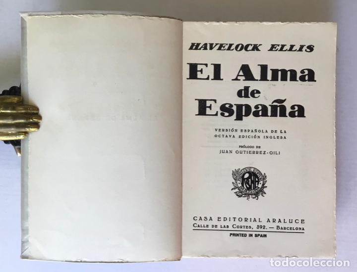Libros antiguos: EL ALMA DE ESPA&Ntilde;A. - ELLIS, Havelock. - Foto 2