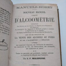 Libros antiguos: RARO, AÑO 1868: MANUEL COMPLET D'ALCOOMETRIE (ALCOHOMETRÍA) - ALCOHOL, LICORES, BEBIDAS ESPIRITUOSAS. Lote 269719558