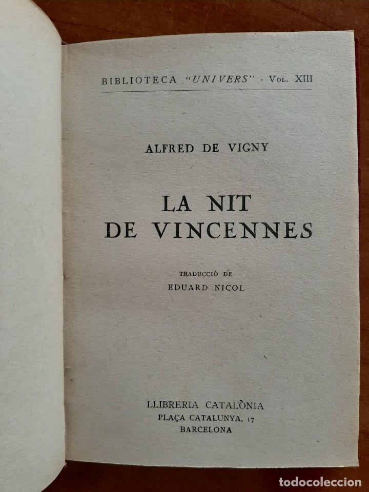 Libros antiguos: 1933 ? LA NIT DE VINCENNES - ALFRED DE VIGNY - EN CATAL&Aacute;N - Foto 2