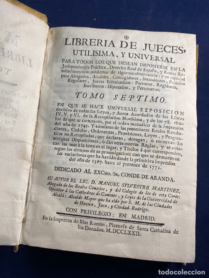 Libros antiguos: MARTINEZ LIBRER&Iacute;A DE JUECES TOMO 7 - Foto 3