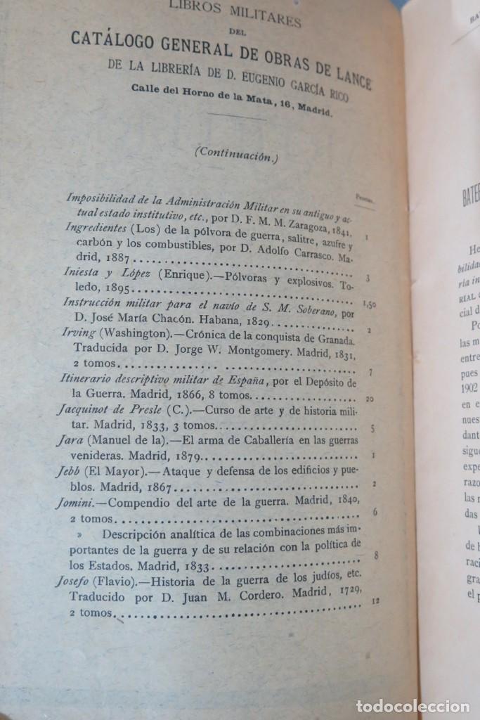Libros antiguos: MEMORIAL DE ARTILLERIA. OCTUBRE 1904 - Foto 3