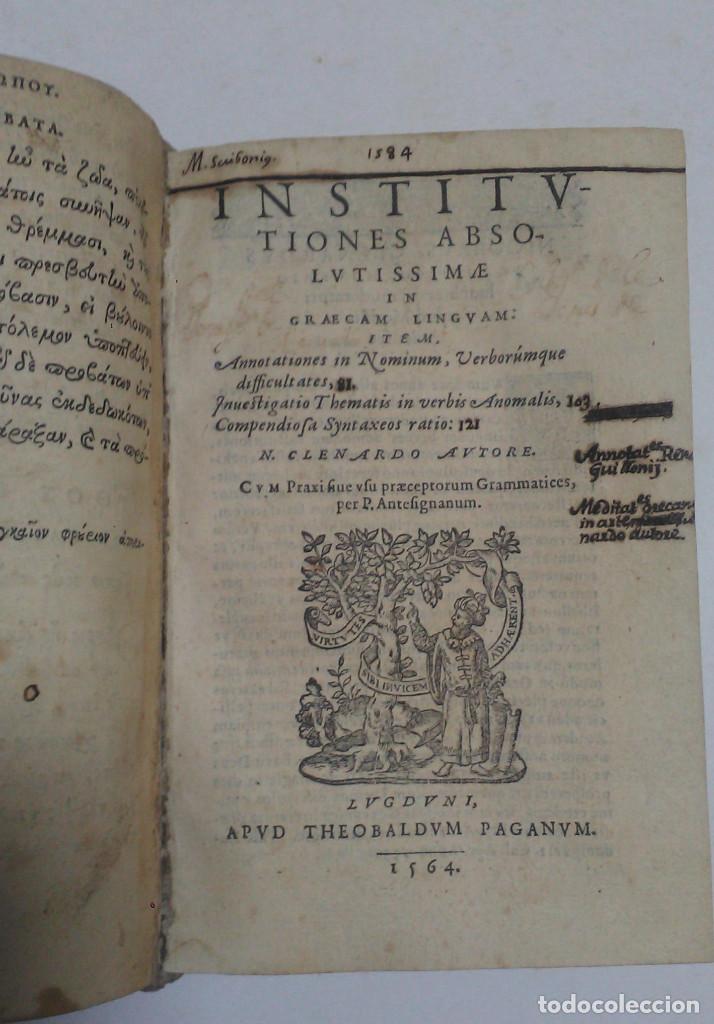 Libros antiguos: GRAMMATICA GRAECA. FRANCISCI SANCTII. 1581 - Foto 15