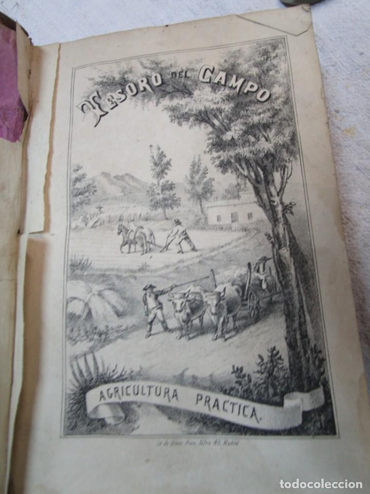 Livres anciens: TESORO DEL CAMPO, TRATADO PRACTICO DE AGRICULTURA GENERAL - EDITA SOC. AMIGOS MADRID 1871 + INFO