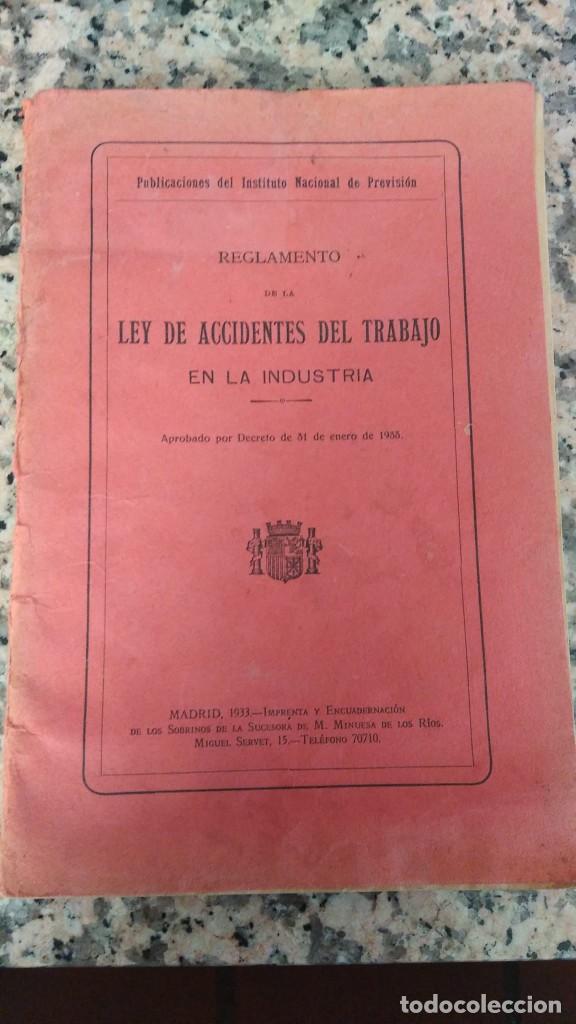Libros antiguos: LIBRO LEY DE ACCIDENTES DE TRABAJO MADRID 1933 - Foto 1