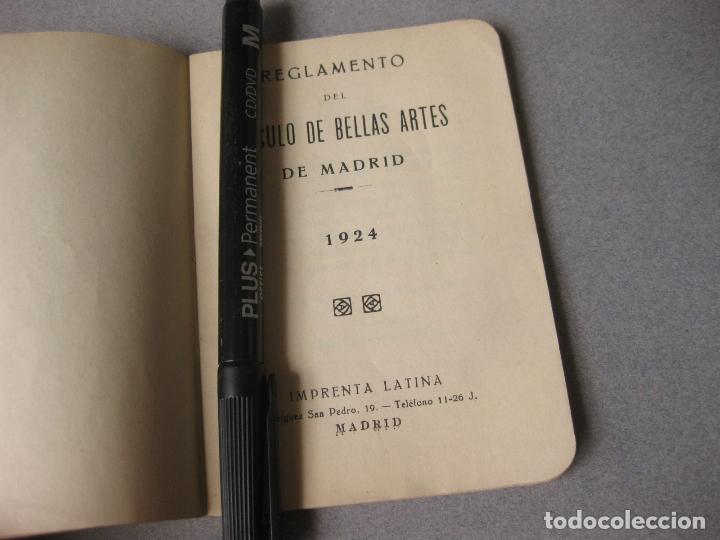Libros antiguos: REGLAMENTO DEL C&Iacute;RCULO DE BELLAS ARTES DE 1924 - Foto 2