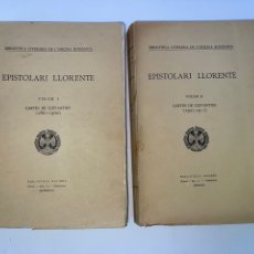 Livres anciens: L-4156. EPISTOLARI LLORENTE.BIBLIOTECA LITERARIA DE L’OFICINA ROMANICA. BIBL.BALMES,1928. 3 VOL.. Lote 272703383