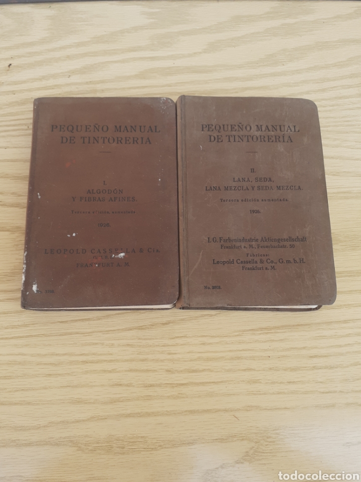 Libri antichi: Lote de 2 libros peque&ntilde;o manual de tintorer&iacute;a 1926