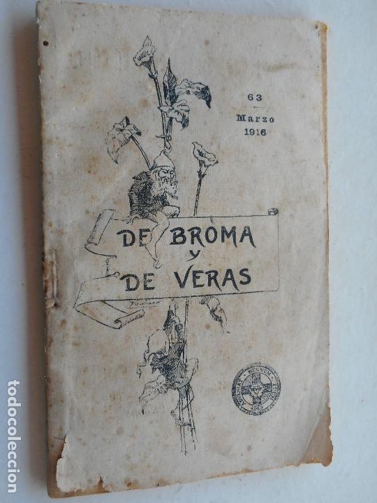 Libros antiguos: VILARI&Ntilde;O.DE BROMAS Y DE VERAS.COSAS DE SOLDADOS. N&ordm; 63. 1916