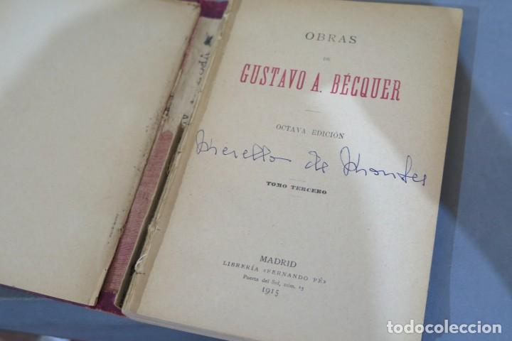 Libros antiguos: 1915.- OBRAS DE GUSTAVO A. B&Eacute;CQUER. TOMO III - Foto 2