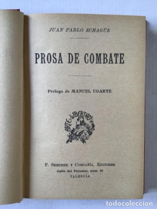 Libros antiguos: PROSA DE COMBATE. - ECHAG&Uuml;E, Juan Pablo. - Foto 3