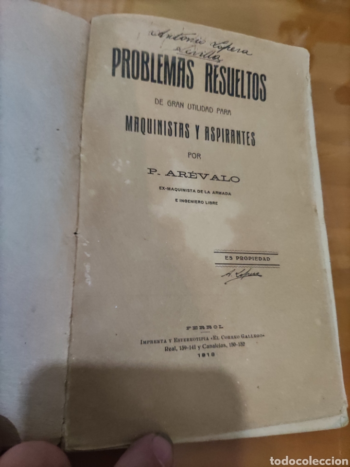 Libros antiguos: Problemas Resueltos......de P. Ar&eacute;valo. - Foto 2