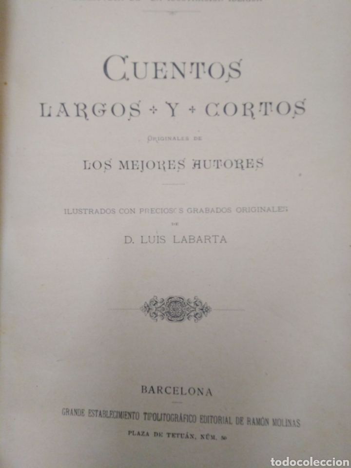Libros antiguos: CUENTOS LARGOS Y CORTOS.LUIS LA BARTA.SIGLO XIX - Foto 4