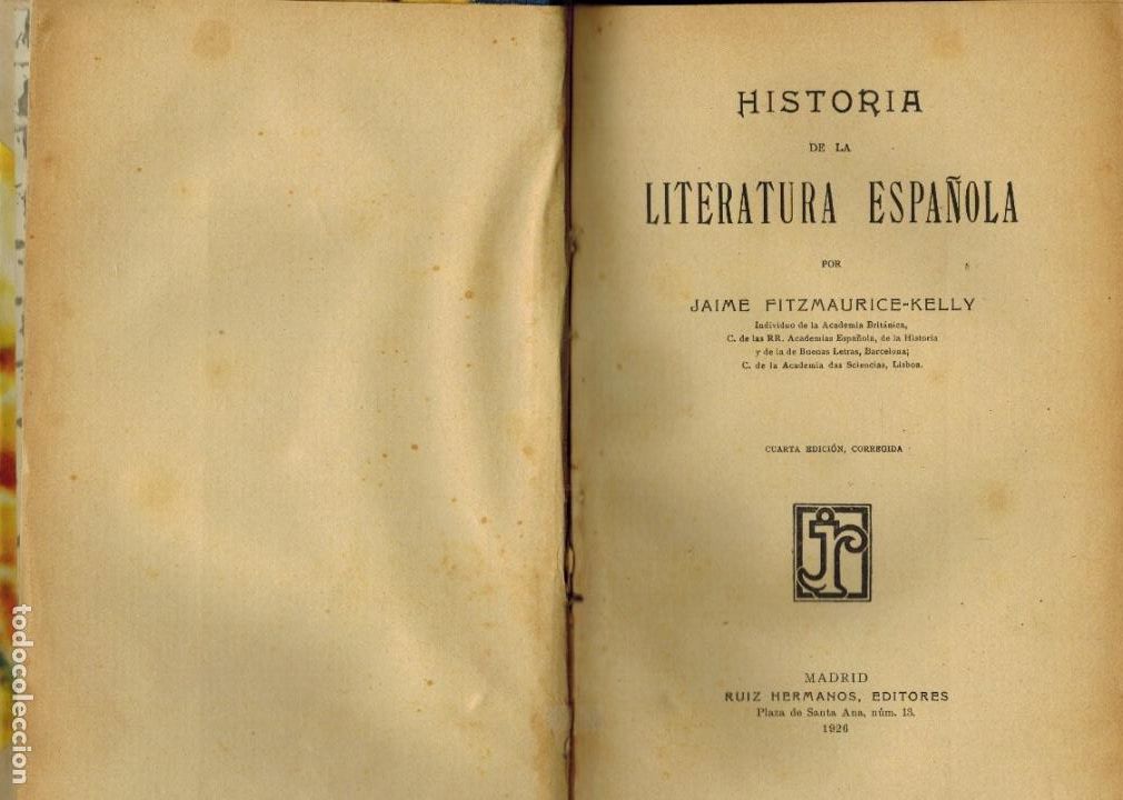 Libros antiguos: HISTORIA DE LA LITERATURA ESPA&Ntilde;OLA - Foto 1