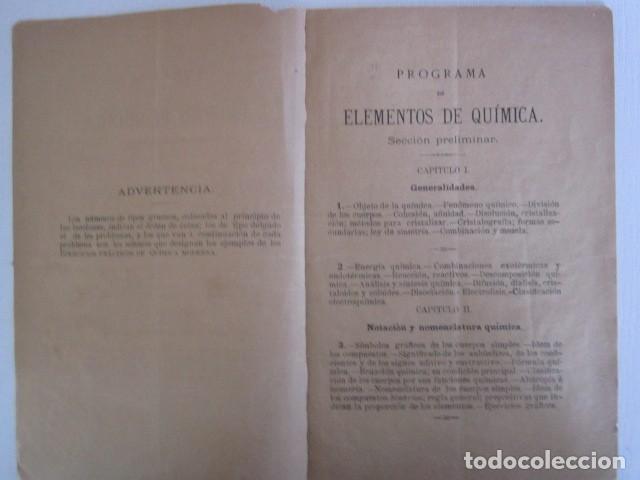 Libros antiguos: LIBRITO DE ELEMENTOS DE QUIMICA DR. PEDRO MARCOLAIN 1895 - Foto 2