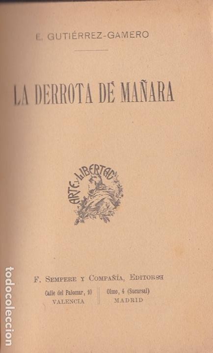 Libros antiguos: La derrota de Ma&ntilde;ara / E. Guti&eacute;rrez Gamero - Foto 2