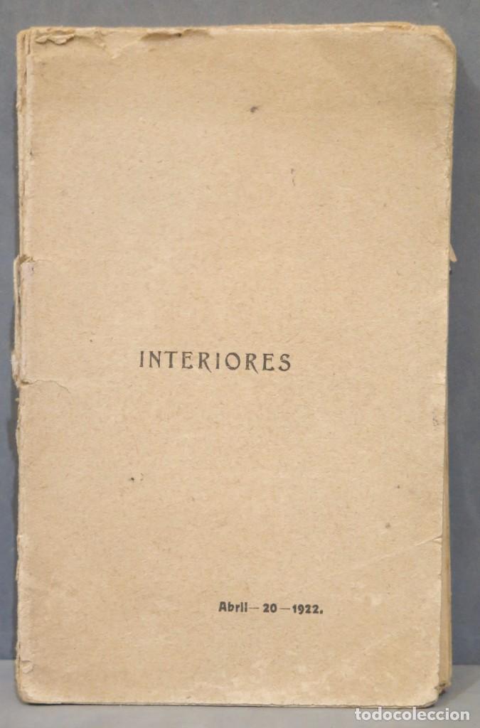 Libros antiguos: INTERIORES. 20 ABRIL 1922 - Foto 1