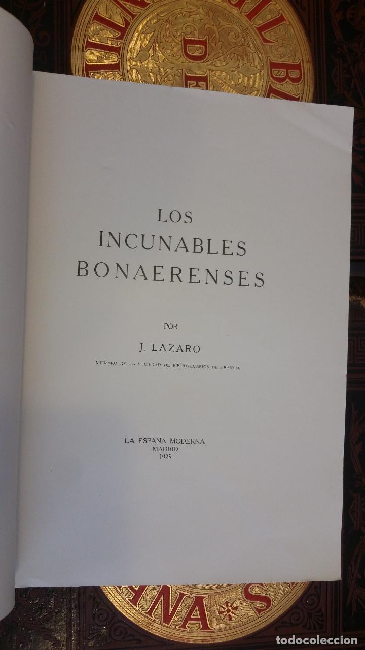 Libros antiguos: 1925 - J. L&Aacute;ZARO - Los incunables bonaerenses - Foto 2