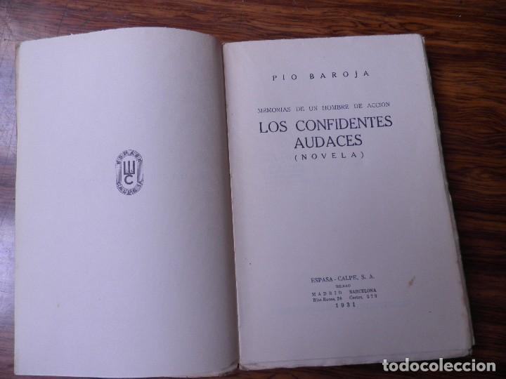 Libros antiguos: LOS CONFIDENTES AUDACES novela. P&Iacute;O BAROJA - Foto 2