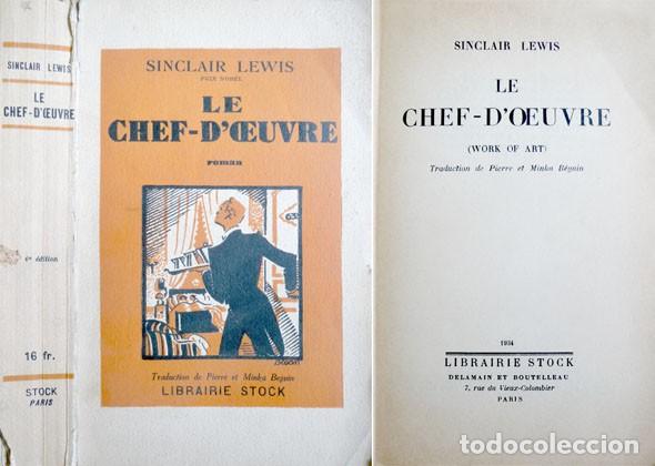 Libros antiguos: LEWIS, Sinclair. Le Chef-d&rsquo;Oeuvre. Roman. 1934. - Foto 1