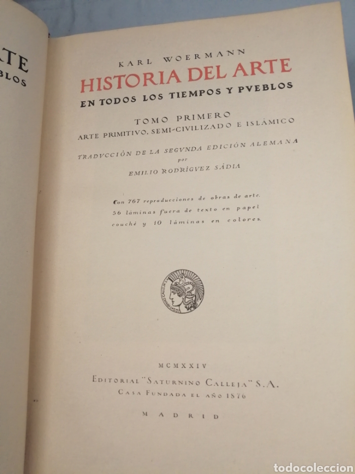 Libros antiguos: HISTORIA DEL ARTE EN TODOS LOS TIEMPOS Y PUEBLOS. TOMO PRIMERO (PRIMERA EDICIÓN, 1924) - Foto 4 - 280902588