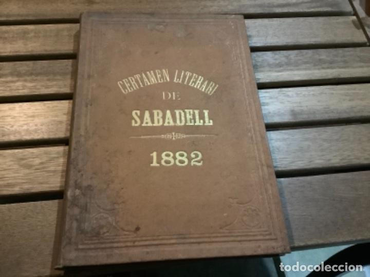 Libros antiguos: LIBRO 1 CERTAMEN LITERARI DE SABADELL A&Ntilde;O 1882 - Foto 1
