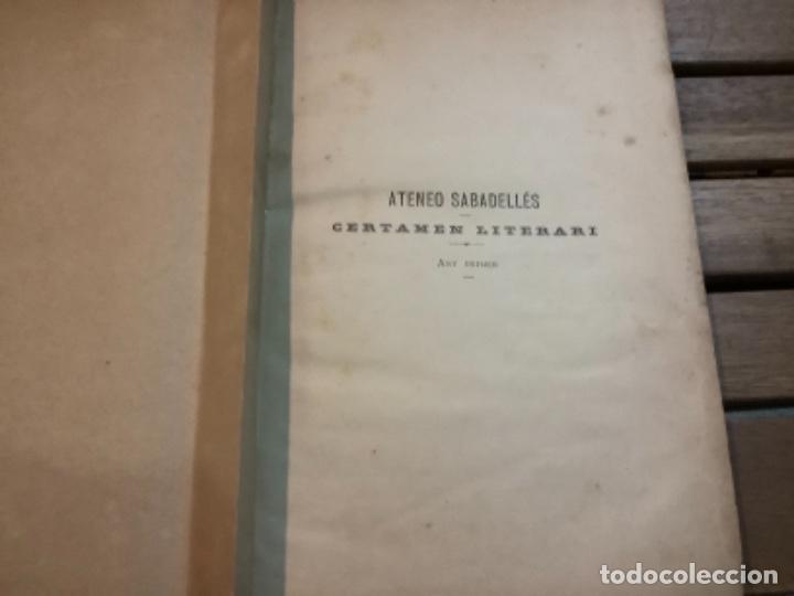 Libros antiguos: LIBRO 1 CERTAMEN LITERARI DE SABADELL A&Ntilde;O 1882 - Foto 2