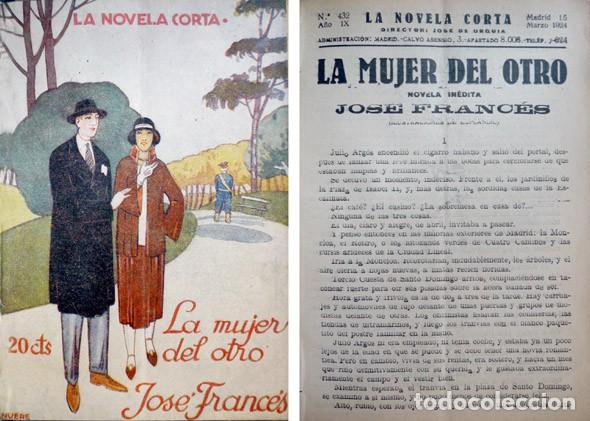 Libros antiguos: FRANC&Eacute;S, Jos&eacute;. La mujer del otro. Novela. 1924. - Foto 1