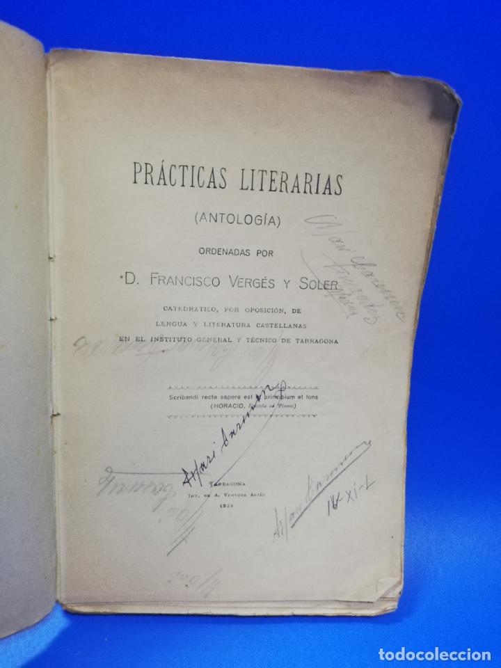 Libros antiguos: PRACTICAS LITERARIAS. FRANCISCO VERGES Y SOLER. 1925. PAGS. 252. - Foto 2