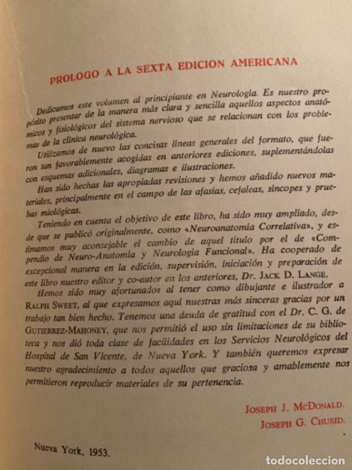 Libros antiguos: McDonald & Chusid. Compendio de Neuro-Anatom&iacute;a y neurolog&iacute;a funcional - Foto 8