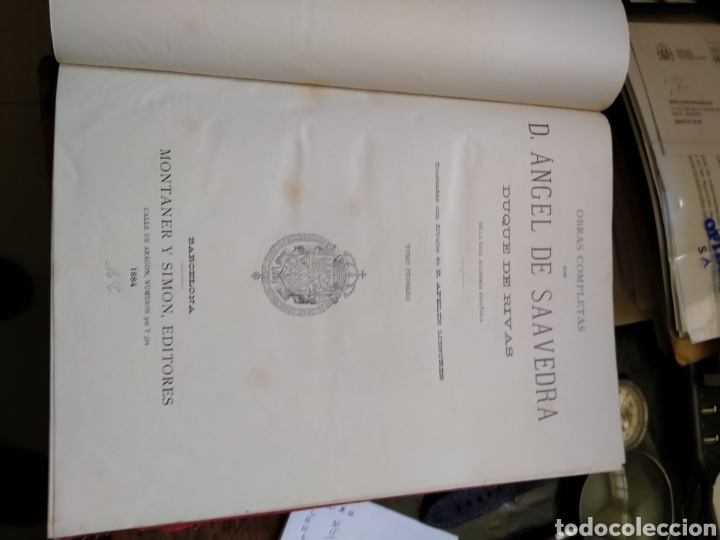 Libros antiguos: Obras completas Duque de Rivas. Dos tomos 1884 - Foto 2