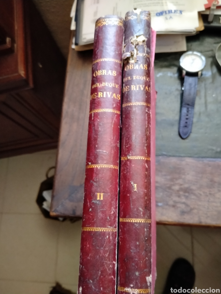 Libros antiguos: Obras completas Duque de Rivas. Dos tomos 1884 - Foto 1