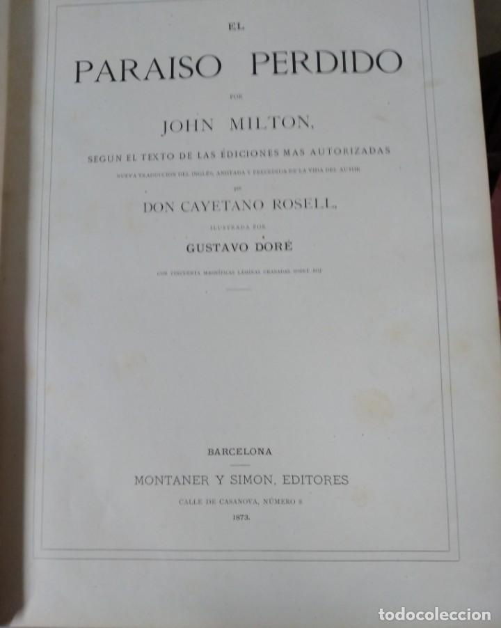 Libros antiguos: EL PARAISO PERDIDO - Foto 3 - 284571883