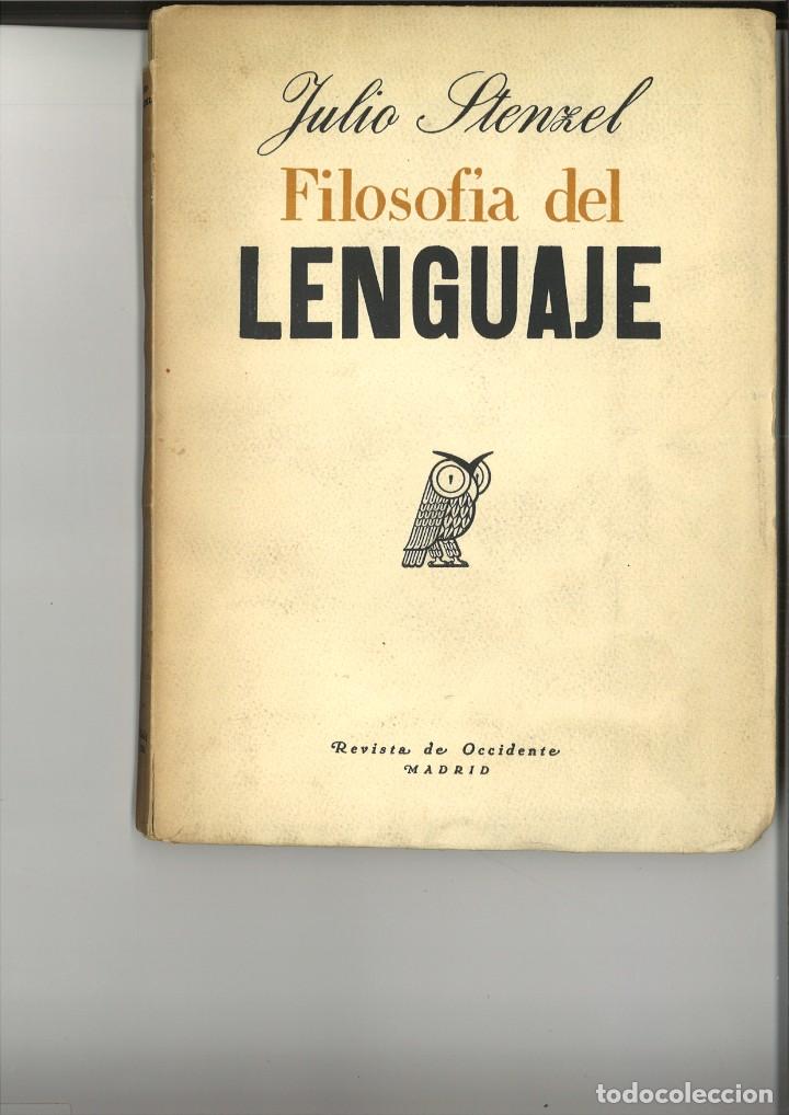 Libros antiguos: FILOSOF&Iacute;A DEL LENGUAJE. Julio Stenzel - Foto 1