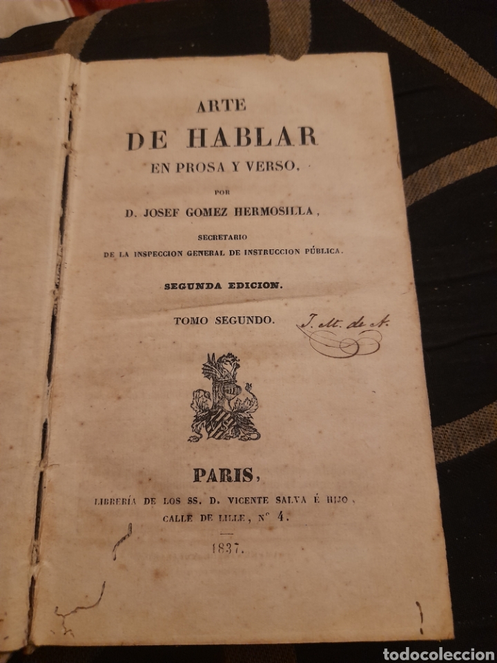 Libros antiguos: Arte de hablar en prosa y verso de 1837 - Foto 1