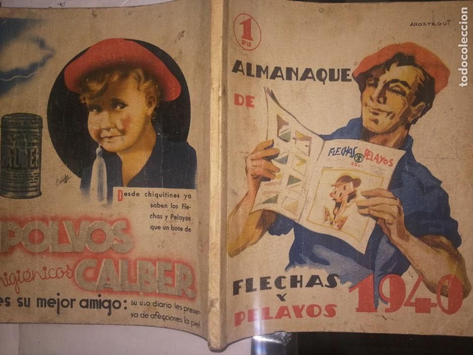 Libros antiguos: ALMANAQUE DE FLECHAS Y PELAYOS-SEMANARIO INFANTIL-a&ntilde;o 1940-- CARLISTA Y FALANGISTA