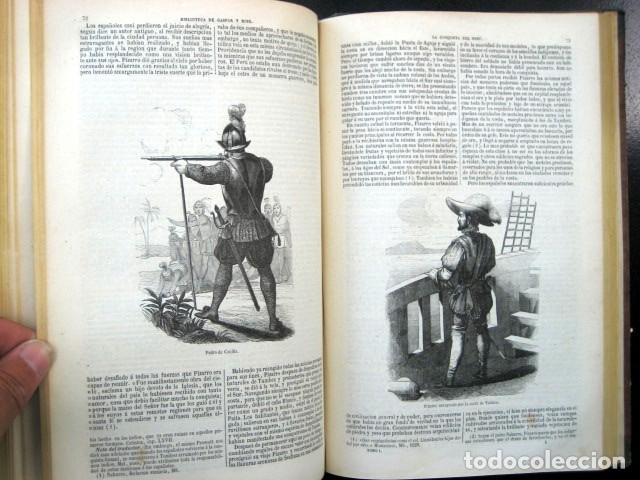 Libros antiguos: Vida y viajes Cristóbal Colón de irving. Historia conquista Méjico, Solis. Perú Prescott. Año 1851 - Foto 7 - 286520768