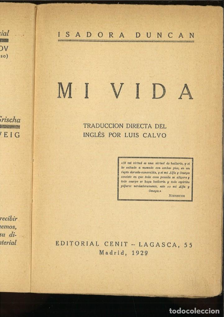 Libros antiguos: MI VIDA. Isadora Duncan - Foto 2