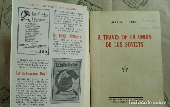 Libros antiguos: A TRAVES DE LA UNION DE LOS SOVIETS, DE MAXIMO GORKI - Foto 2