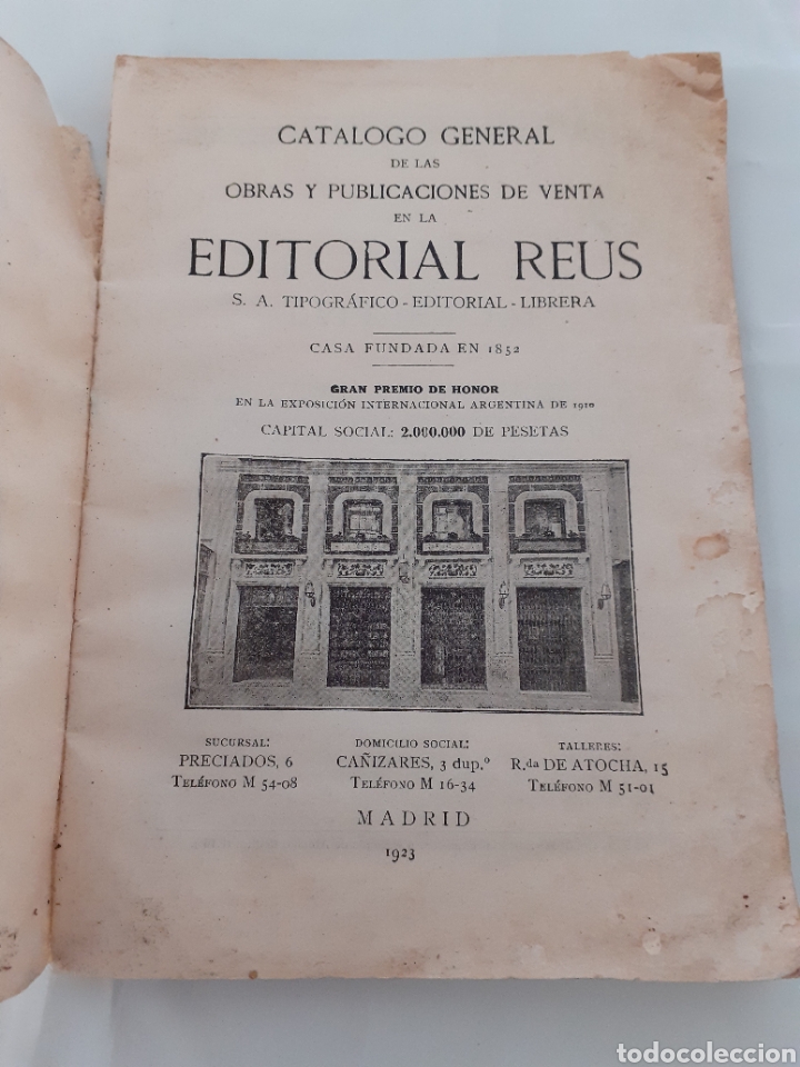Libros antiguos: Editorial Reus cat&aacute;logo general, 1923 - Foto 2