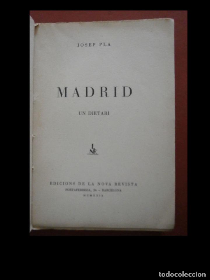 Libros antiguos: Madrid. Un Dietari. Josep Pla - Foto 4