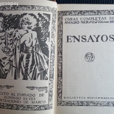 Libros antiguos: ENSAYOS. AMADO NERVO. OBRAS COMPLETAS VOL XXVI. EJEMPLAR NUM 2410. 1928.