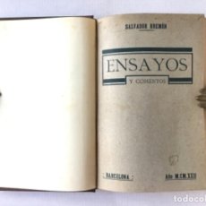 Libros antiguos: ENSAYOS Y COMENTOS. - BREMÓN, SALVADOR. DEDICADO.