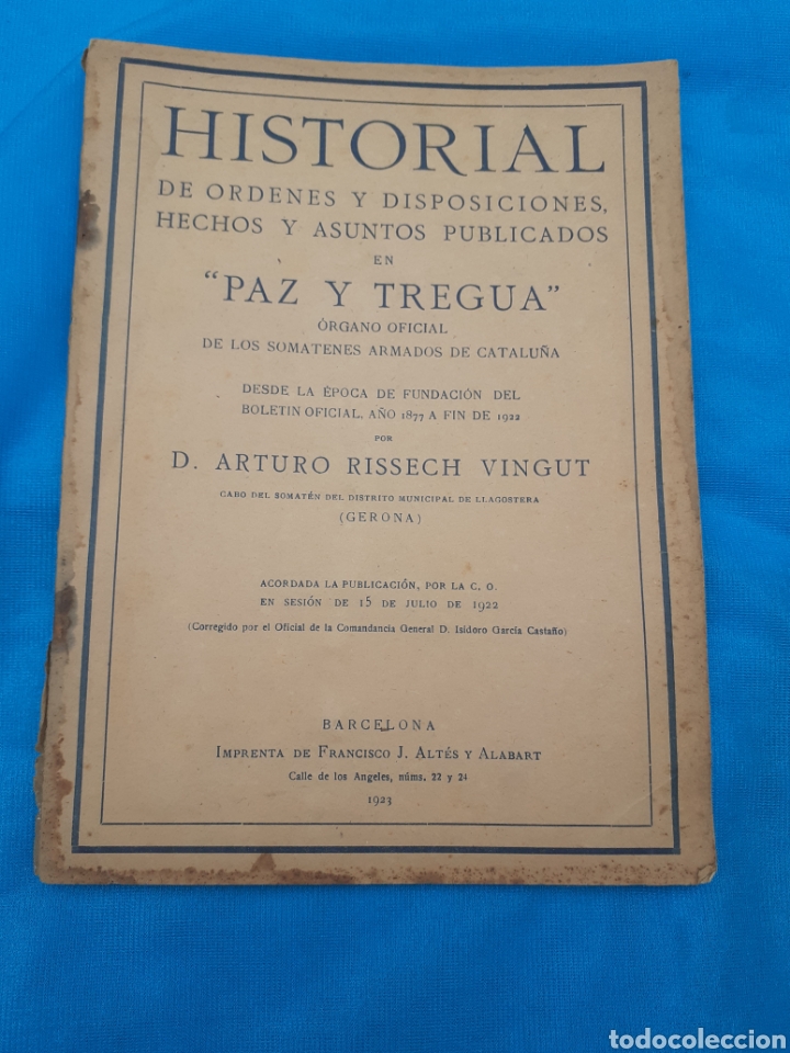 Old books: Libro de los somatenes armados de Catalunya a&ntilde;o 1923