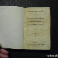Libros antiguos: 1812-1837-1845 CONSTITUCIONES POLÍTICAS DE LA MONARQUÍA ESPAÑOLA TRES OBRAS EN UN VOLUMEN. Lote 287541233