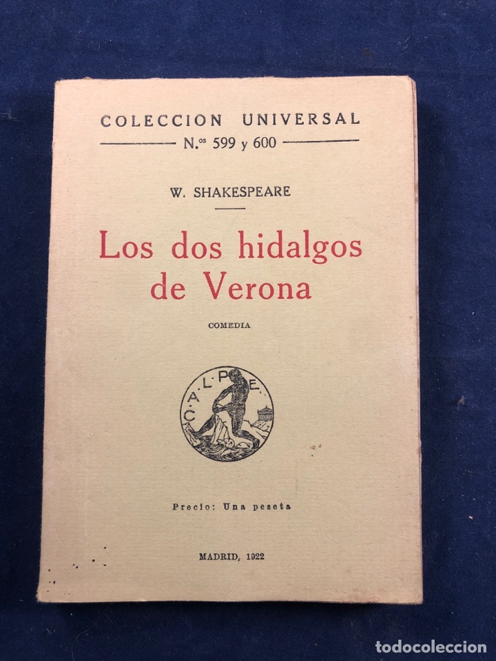Libros antiguos: Los dos hidalgos de Verona - Foto 1
